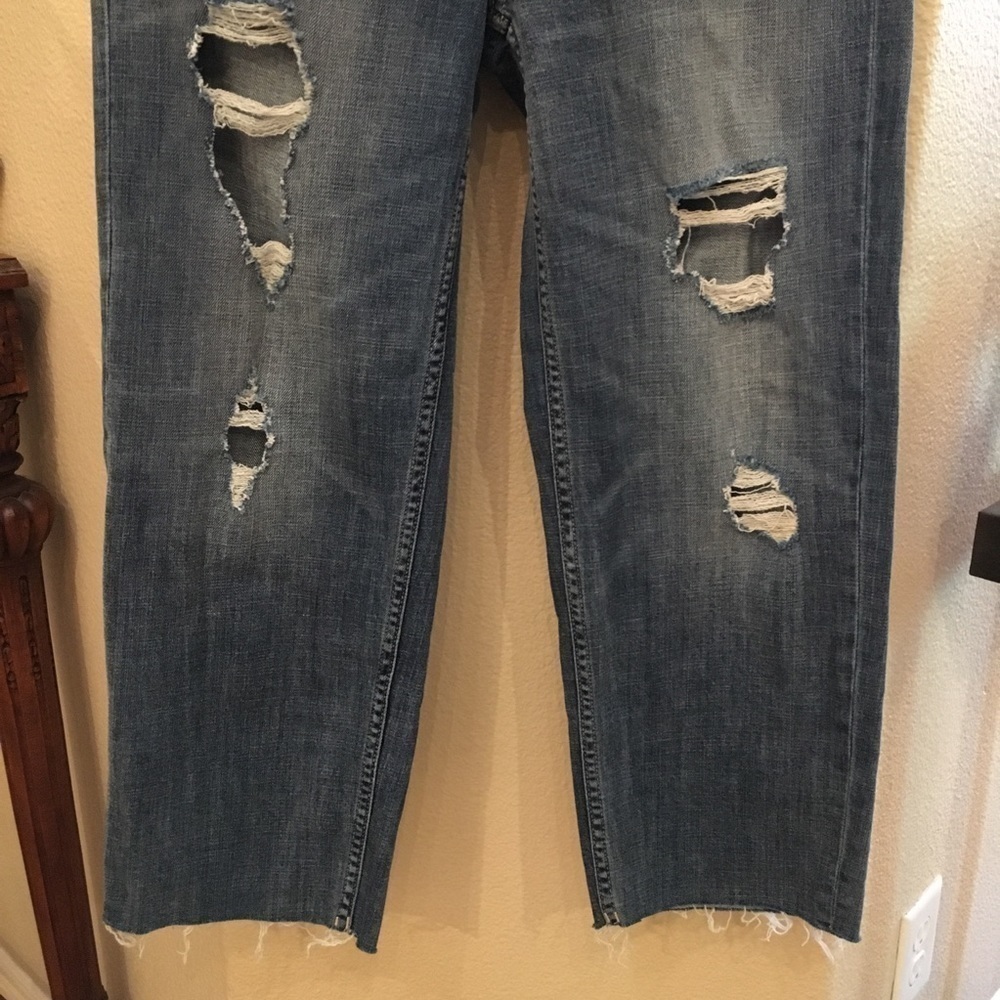 NWT~TREASURE & BOND Women Ripped Mid-Rise Baggy Crop Jeans Size 26 - Picture 5 of 8